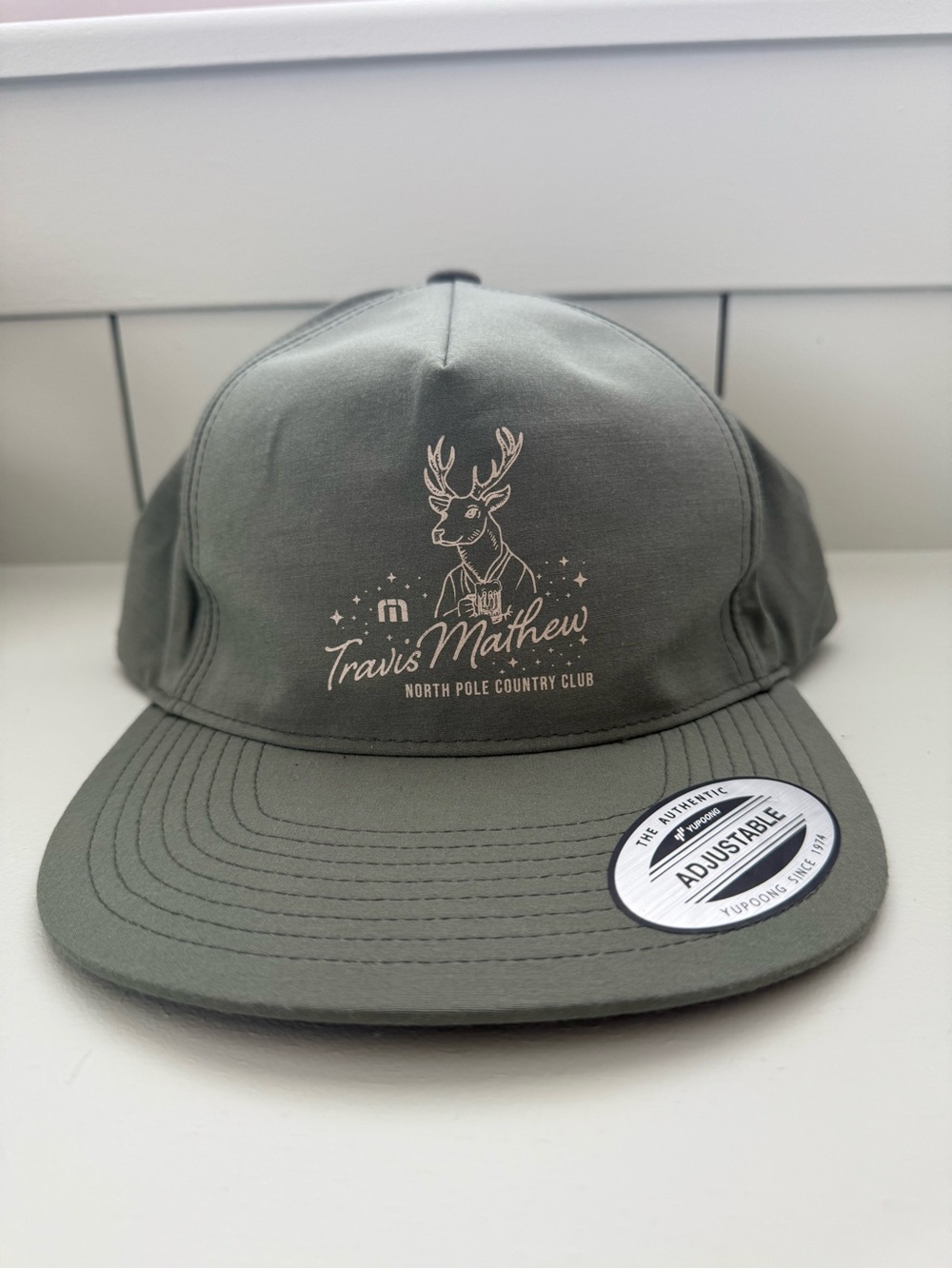 New Travis Mathew North Pole Country Club Olive Adjustable Cap NWT